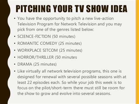 How to Create a Killer TV Show Pitch for Networks
